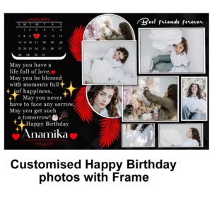 Custom Happy Birthday photos with photo frame black background