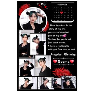Customized Happy Birthday photos with photo frame black background