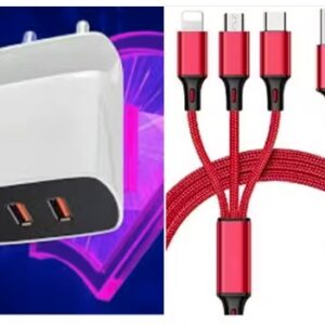 DUAL Fast Charger 3.1 cable, Mico, Types-c , i-phone